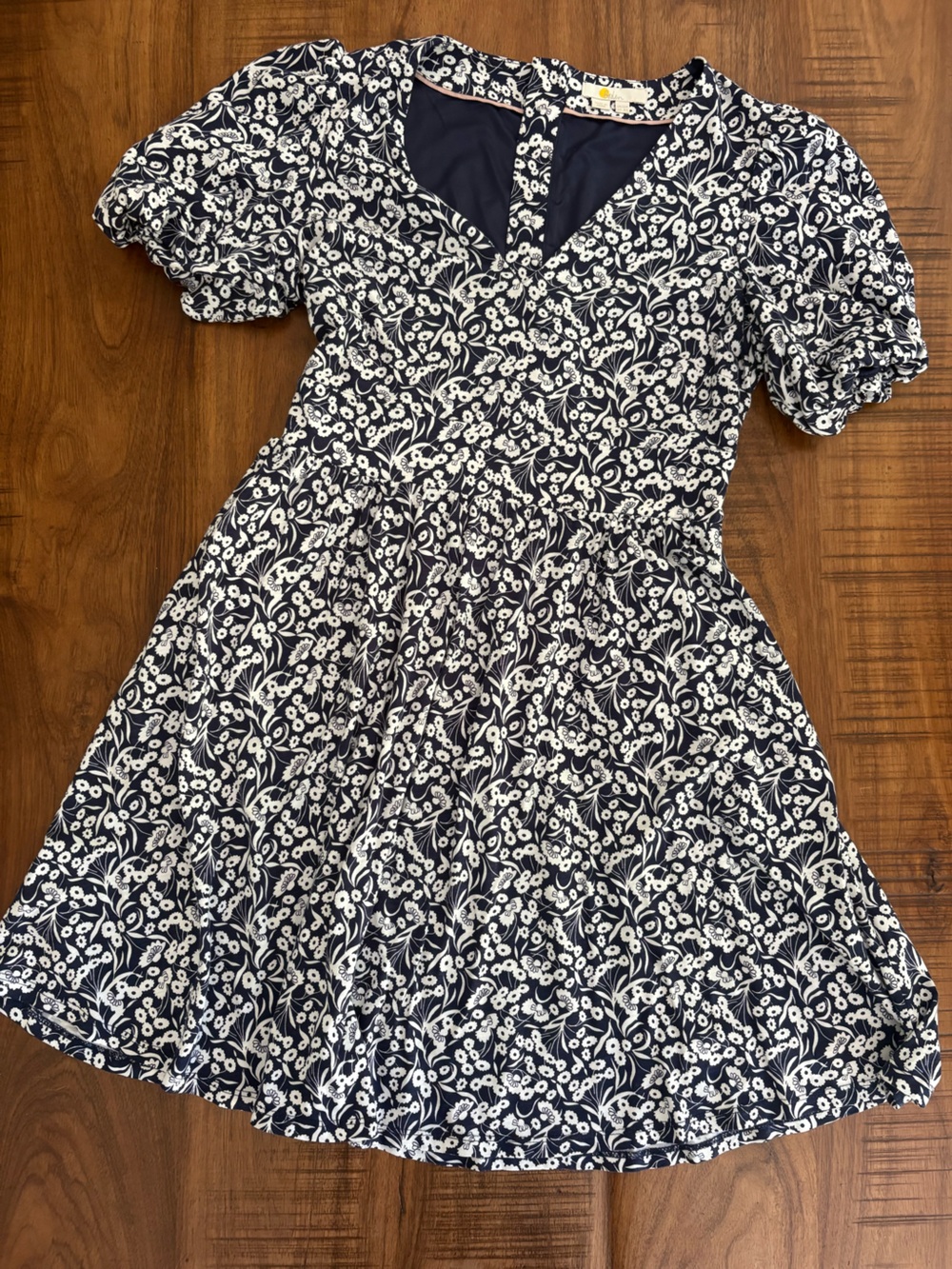 Boden Navy and White Floral Mini Dress